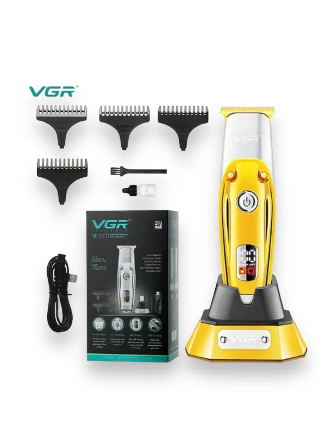 Maquina Cortadora De Cabello Profesional VGR V-277 Inalámbrica Recargable