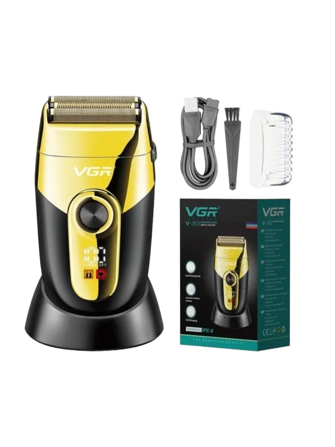 Maquina De Afeitar Shaver Digital Profesional VGR 383 Barbera