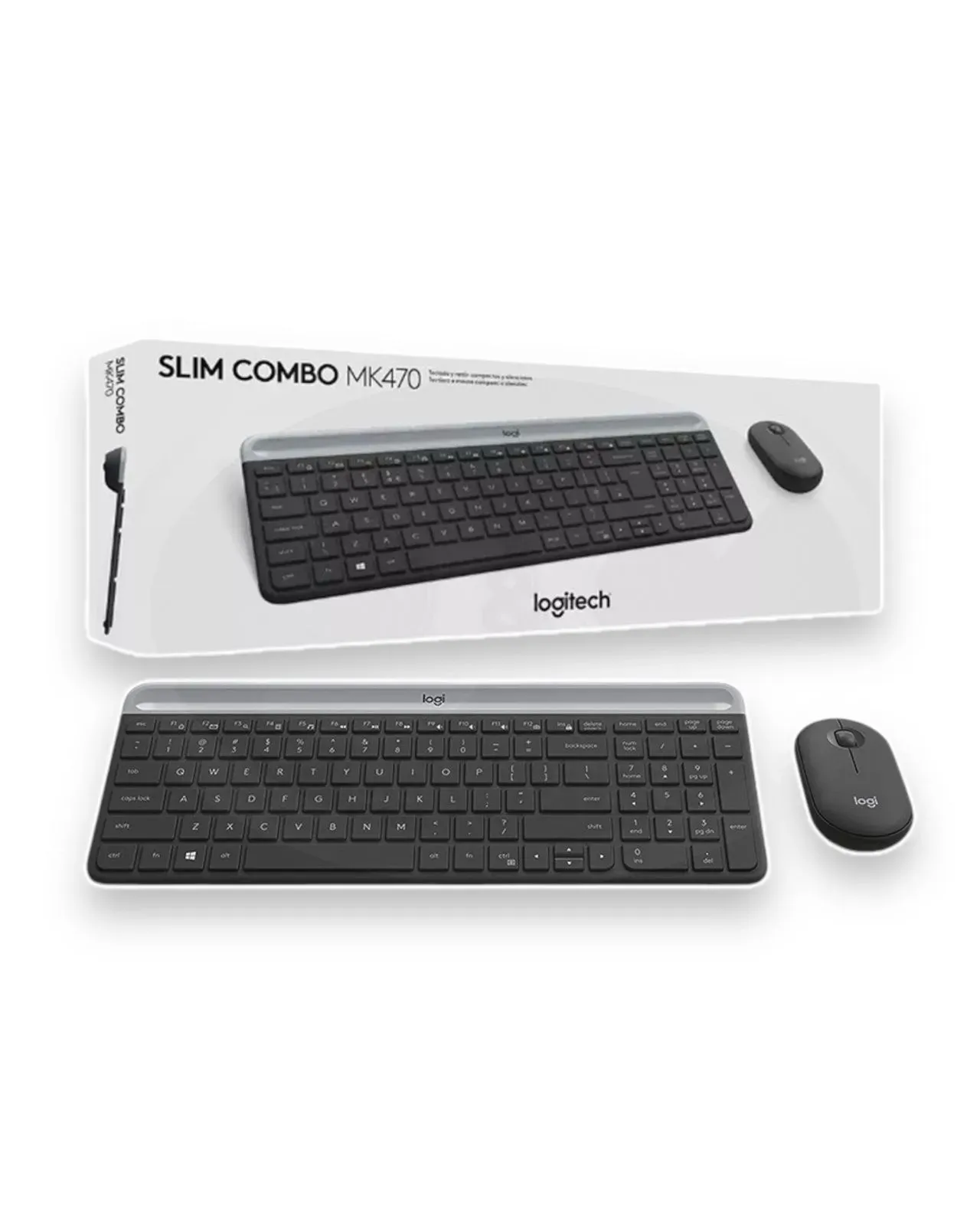 Combo Teclado Y Mouse Slim Logitech Mk470 Inalámbrico Español Gris