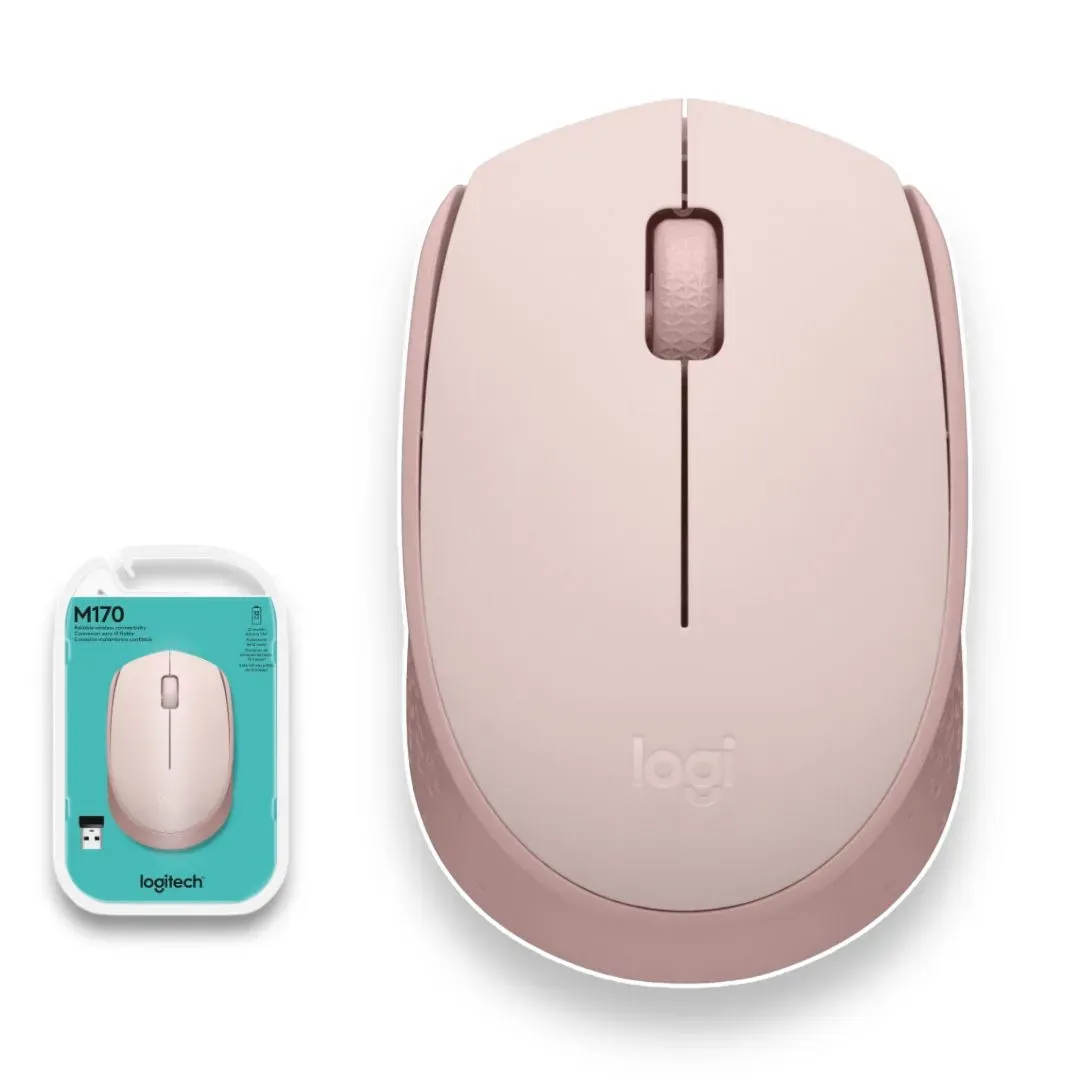 Mouse Optico Inalámbrico Logitech M170 Rosa