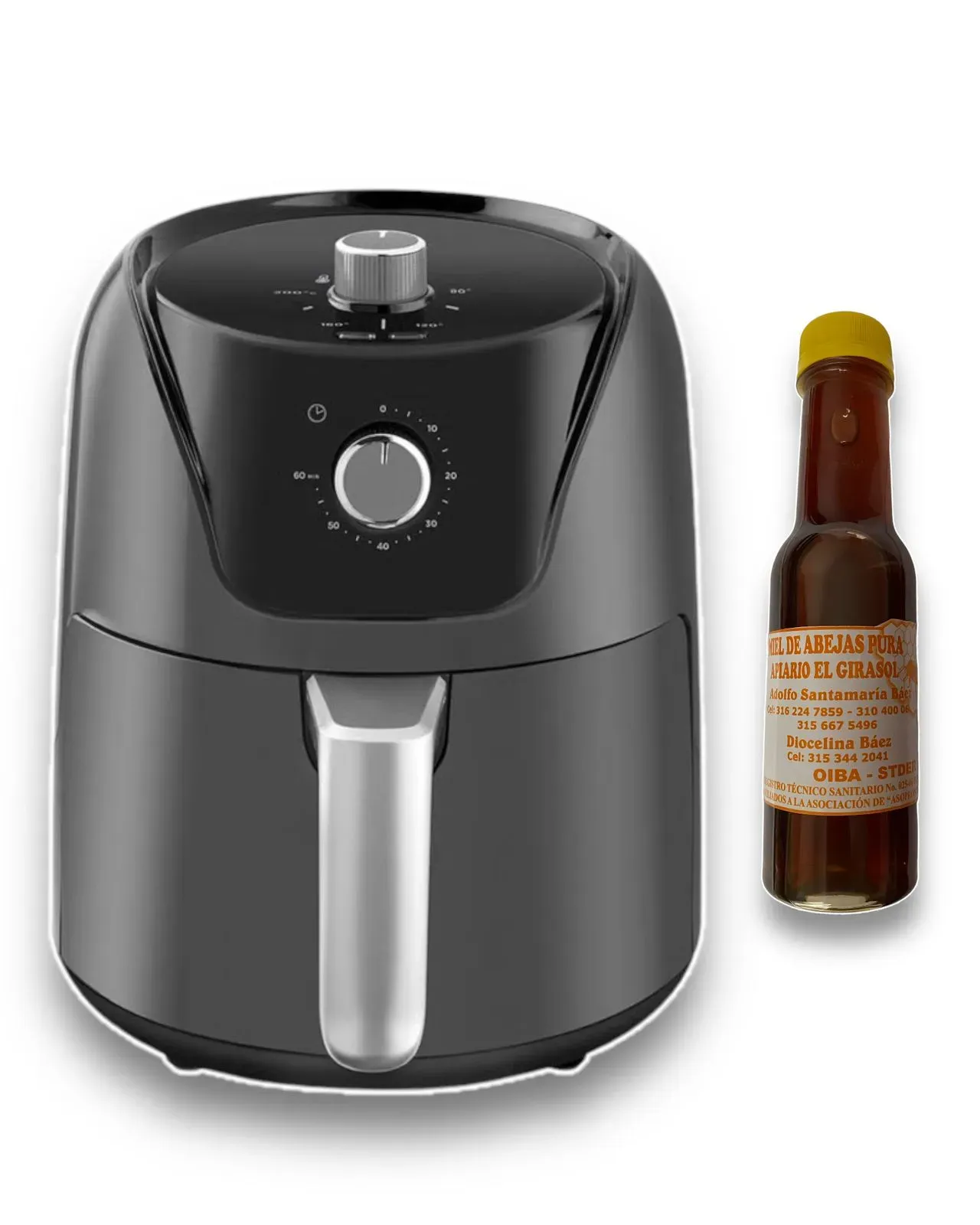 Freidora De Aire Manual Oster 4 Litros Sin Aceite Airfryer + Miel De Abeja 100% Pura