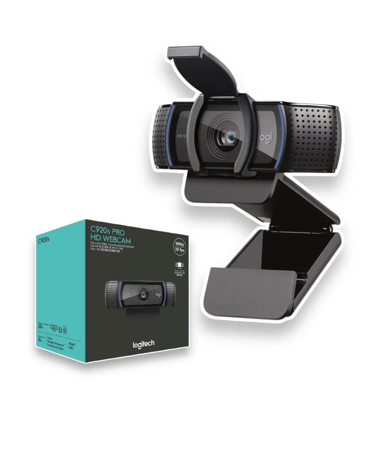  Camara Web Logitech C920s Pro, Webcam Hd / Videochats En Full Hd 1080p Color Negro