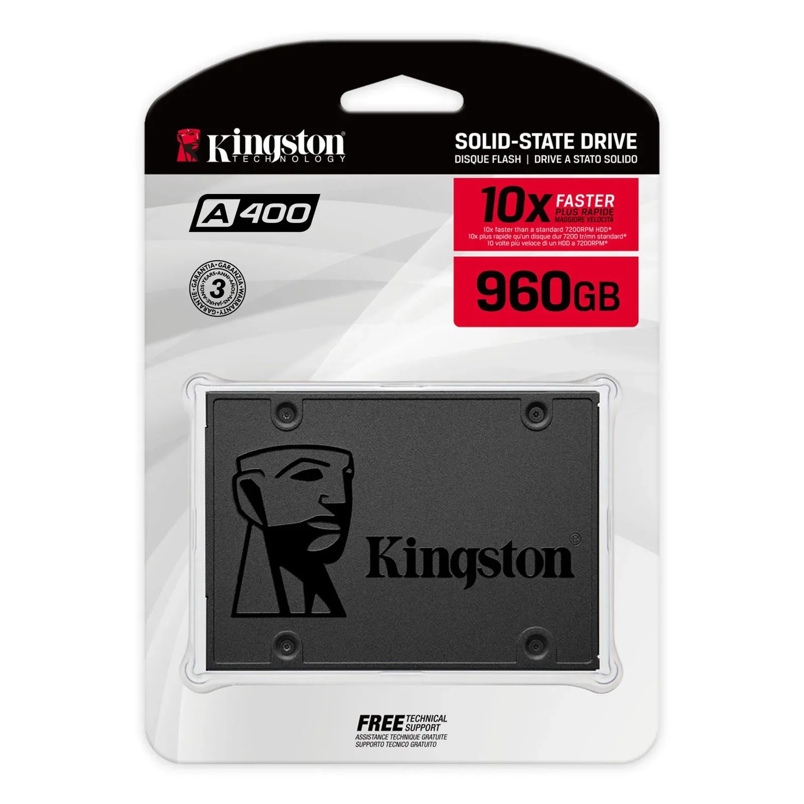 Disco Duro SSD Interno Kingston 960gb Negro Slim A400 960GB