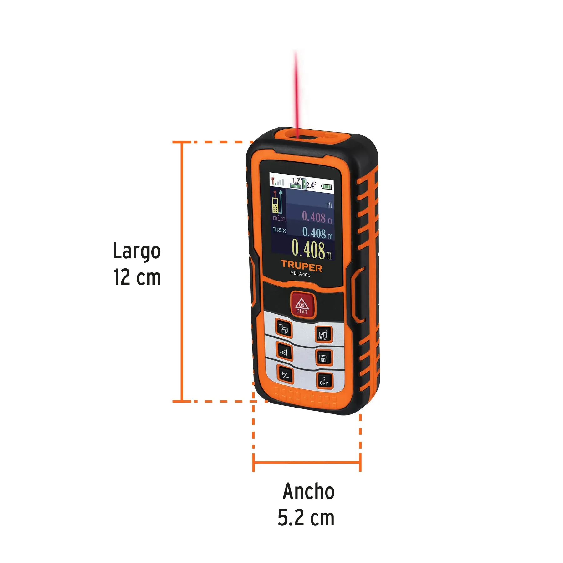 Medidor Laser De Distancia 100 Metros Truper Antichoque Con Accesorios 