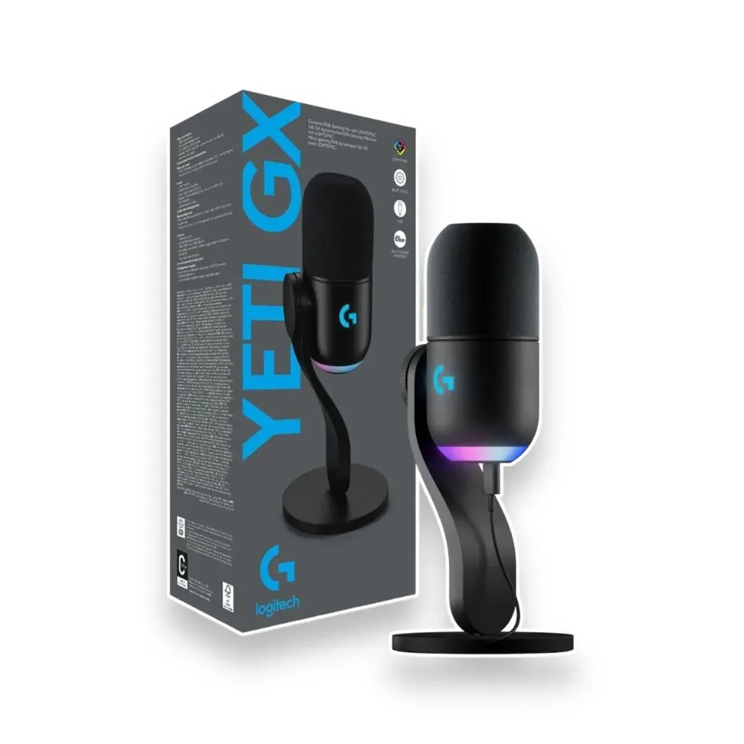 Micrófono Usb Gamer Dinámico Logitech Yeti Gx Rgb Lightsync