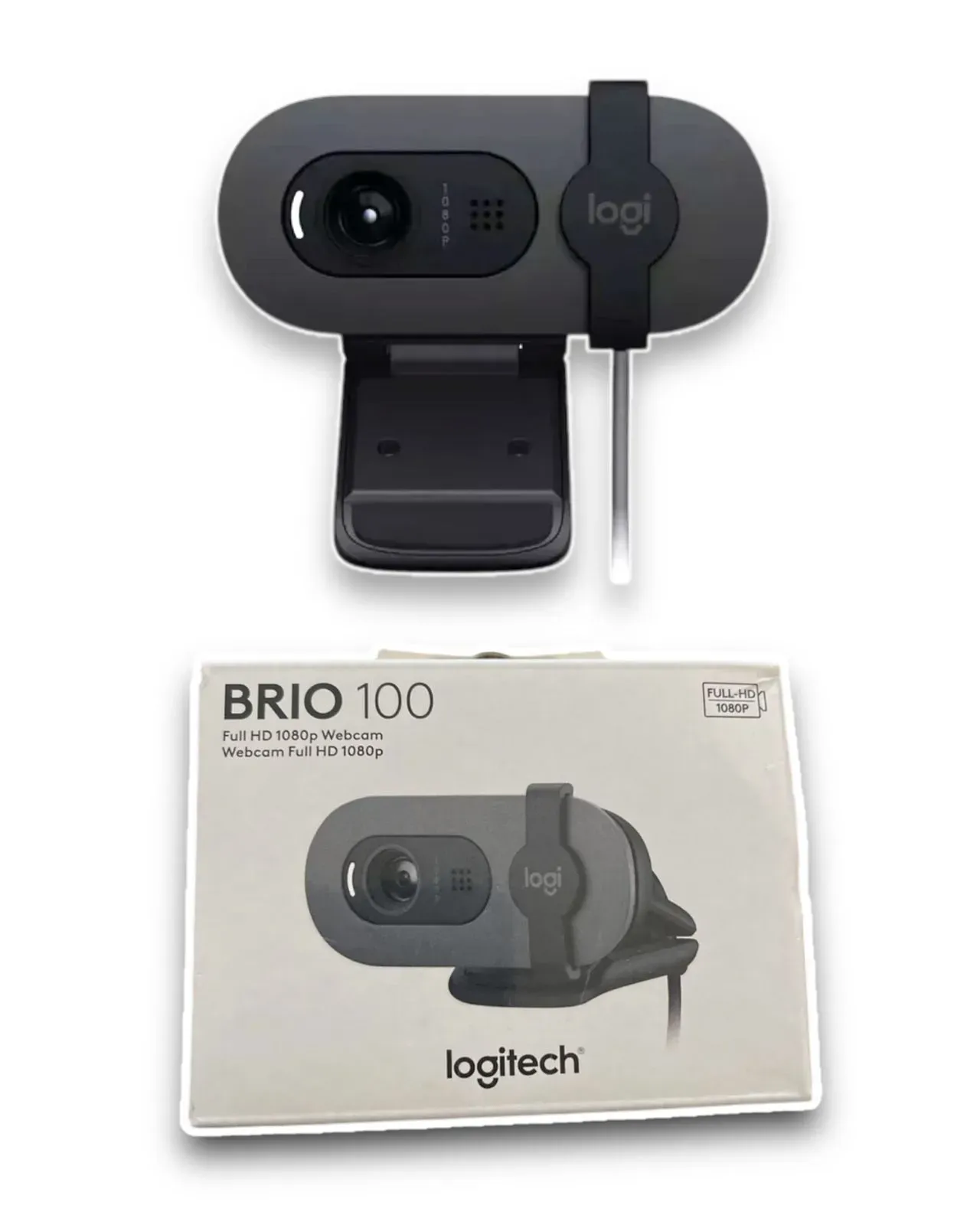 Camara WebCam Logitech Brio 100 Full Hd 1080p Tapa Rightlight 2 Color Negro