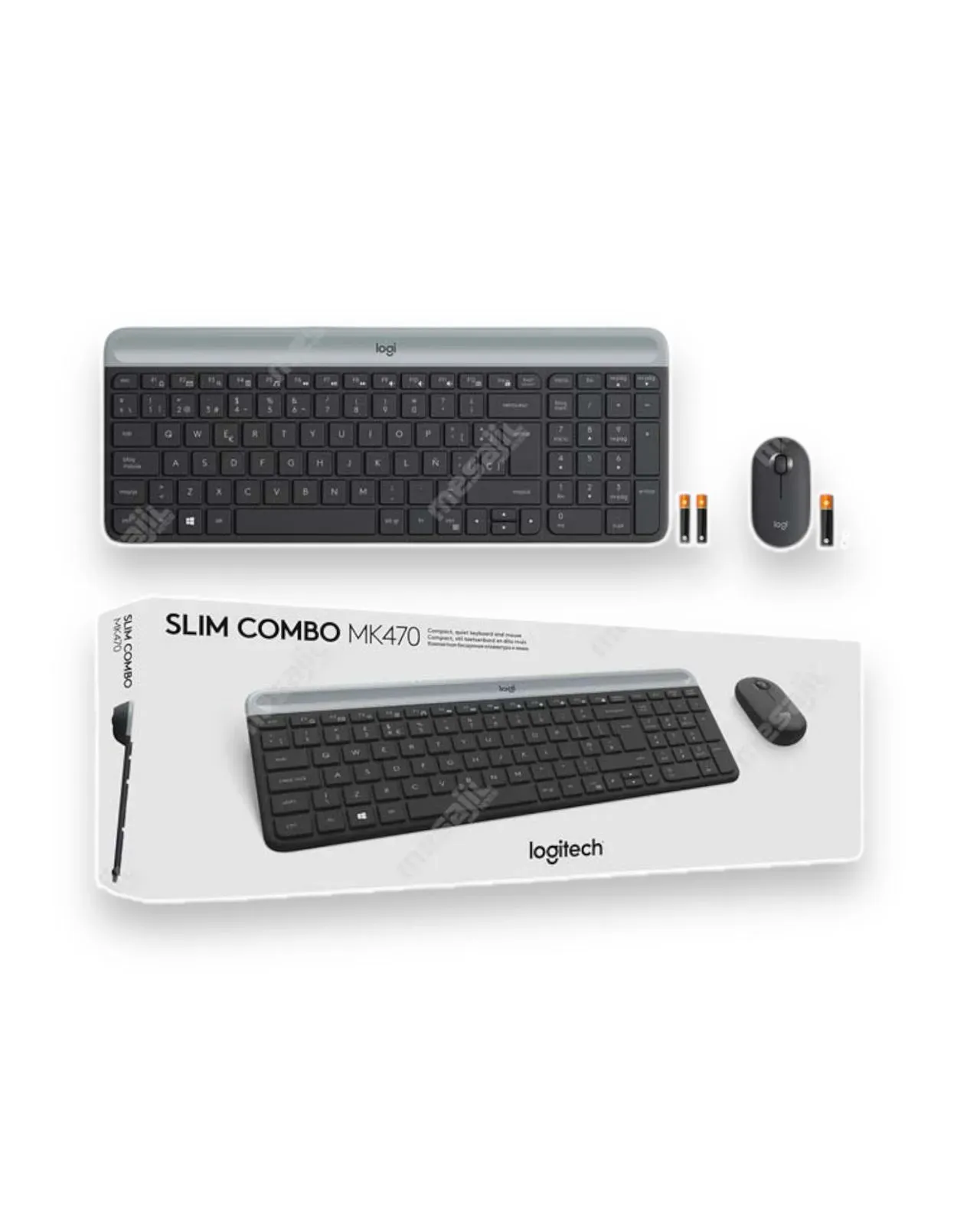 Combo Teclado Y Mouse Slim Logitech Mk470 Inalámbrico Español Gris