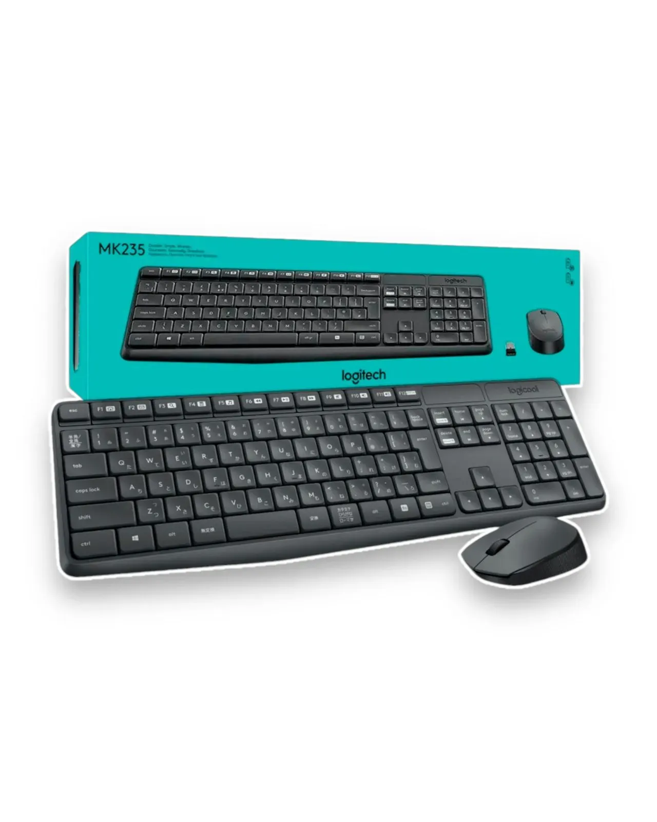 Combo Teclado Y Mouse Logitech Mk235 Inalámbrico Español Color Gris Grafito