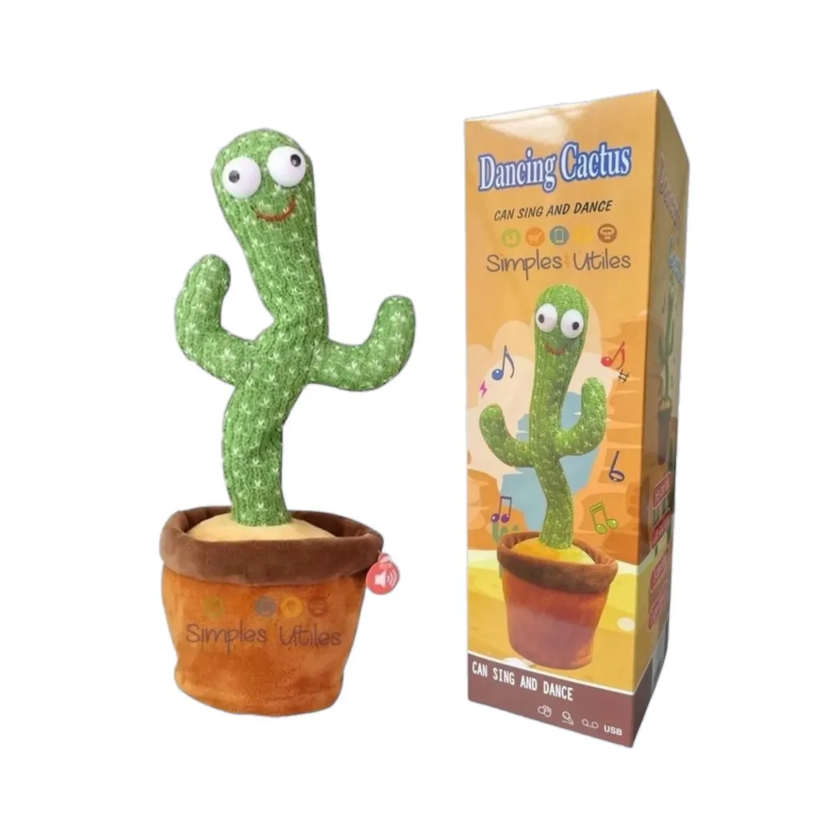  Juguete Cactus Bailarín Con Luces Imita Voz Sonidos Música Juguete