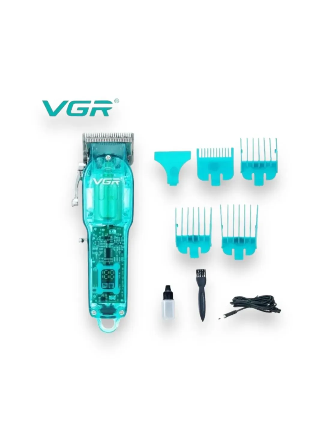 Maquina Cortadora De Cabello Profesional VGR V-660 Transparente Clásico Recargable