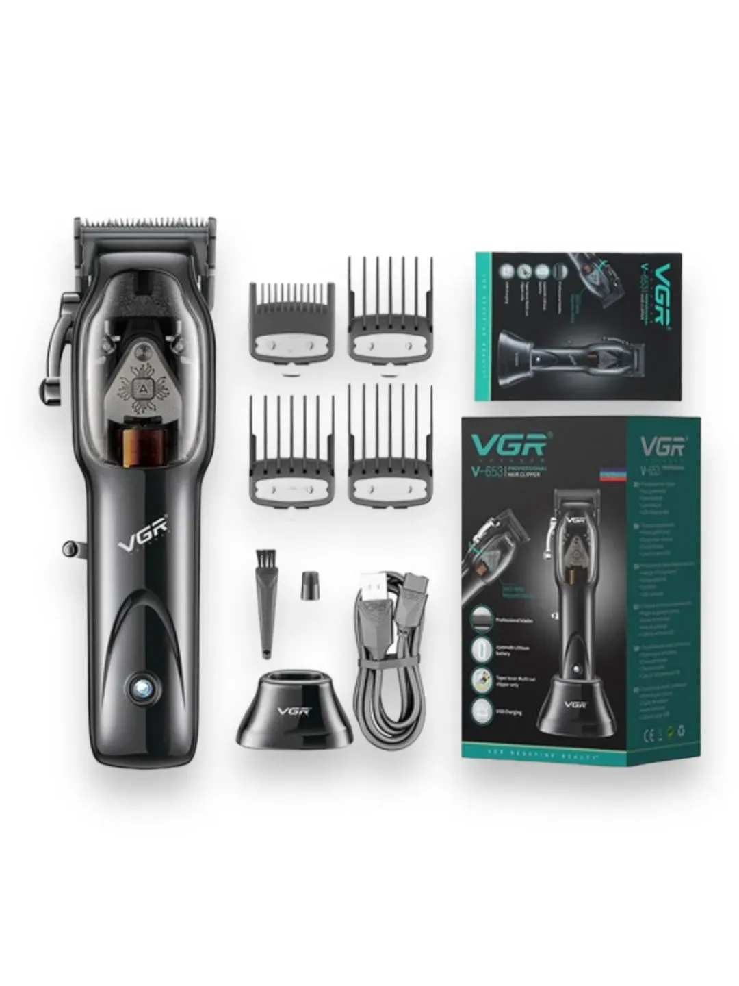  Maquina Cortadora De Cabello Profesional VGR V-653 Inalámbrica Recargable