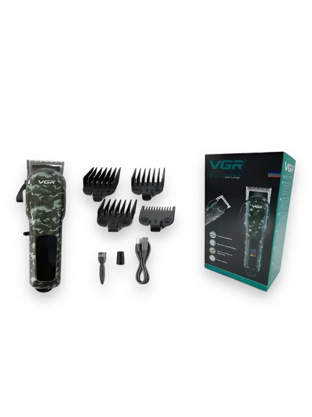 Maquina Cortadora De Cabello Camuflada Profesional VGR V-665 Inalámbrica Recargable 