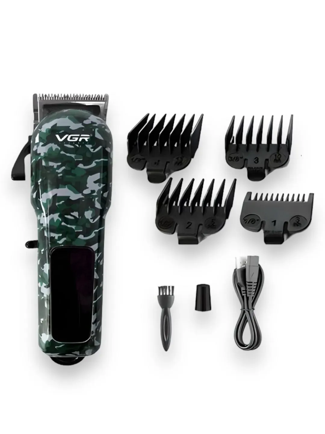 Maquina Cortadora De Cabello Camuflada Profesional VGR V-665 Inalámbrica Recargable 