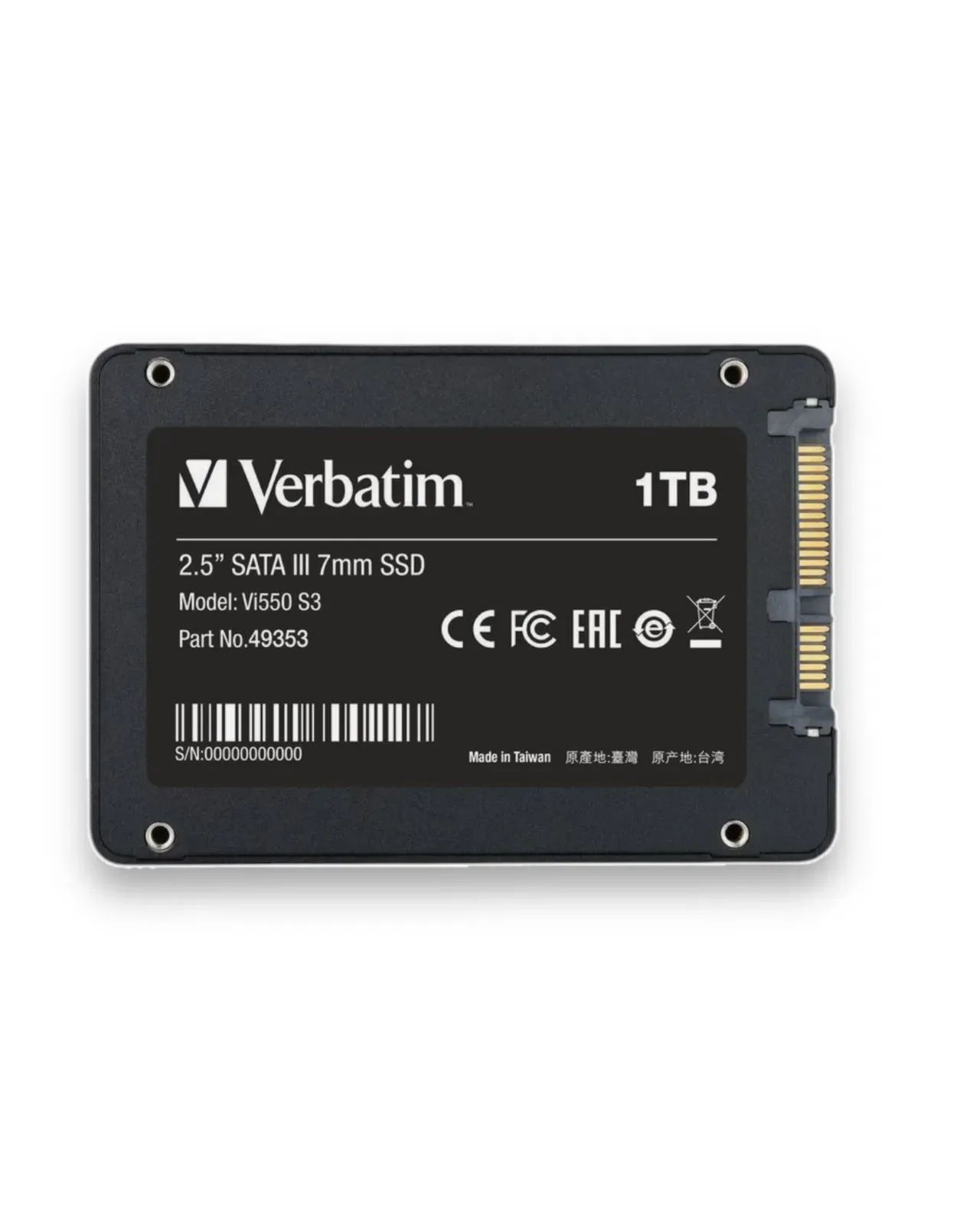 Disco Duro SSD Interno VERBATIM  1 TERA Slim Vi550 S3 1000GB