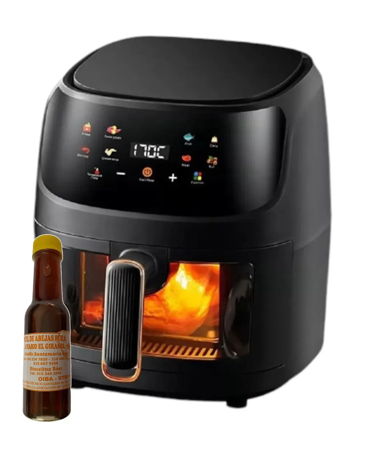 Horno Airfryer Freidora De Aire Digital Sin Aceite Silver Crest 12 Litros + Miel De Abeja 100% Pura