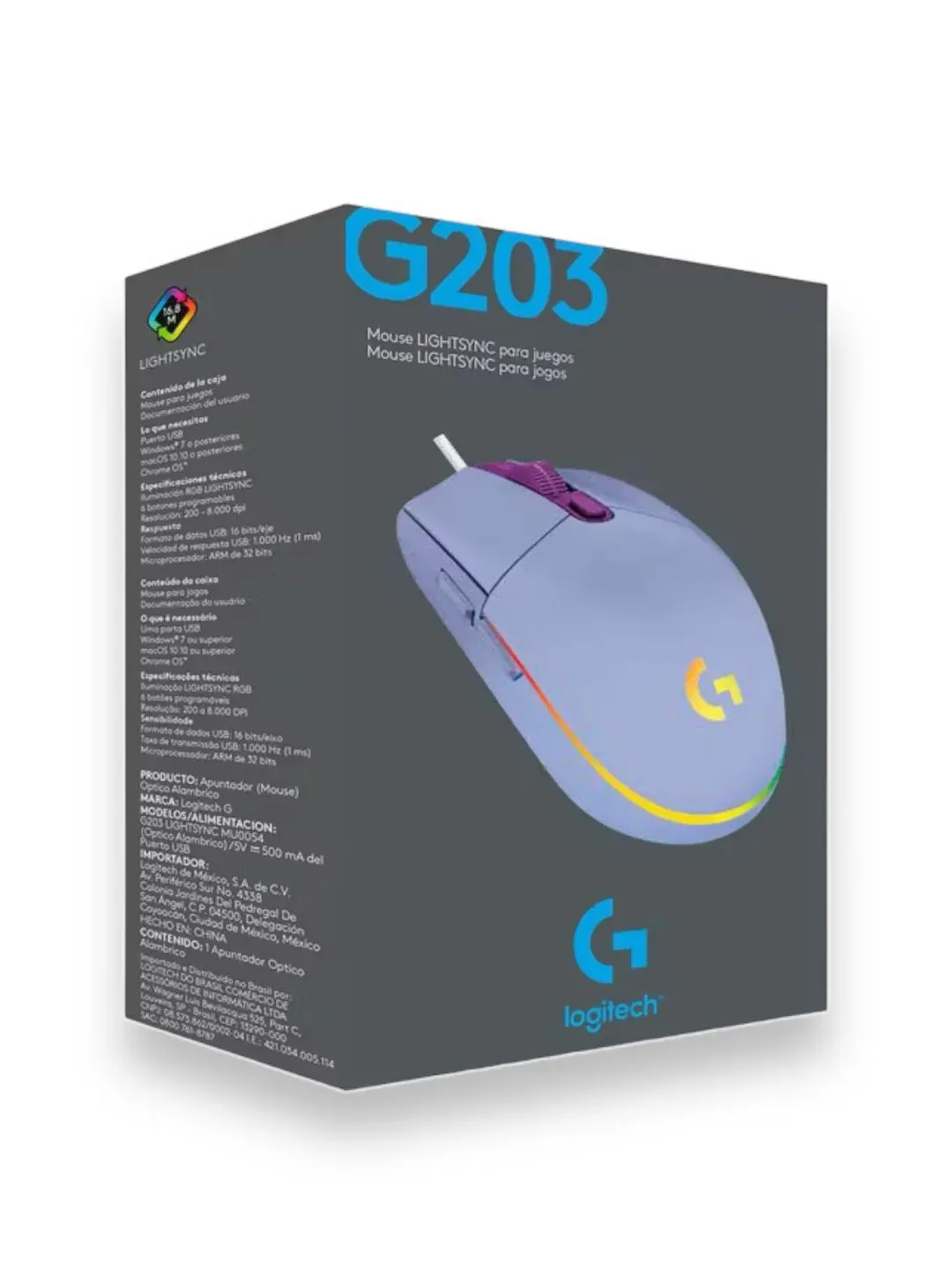 Mouse Gamer Logitech G Series G203 Lila