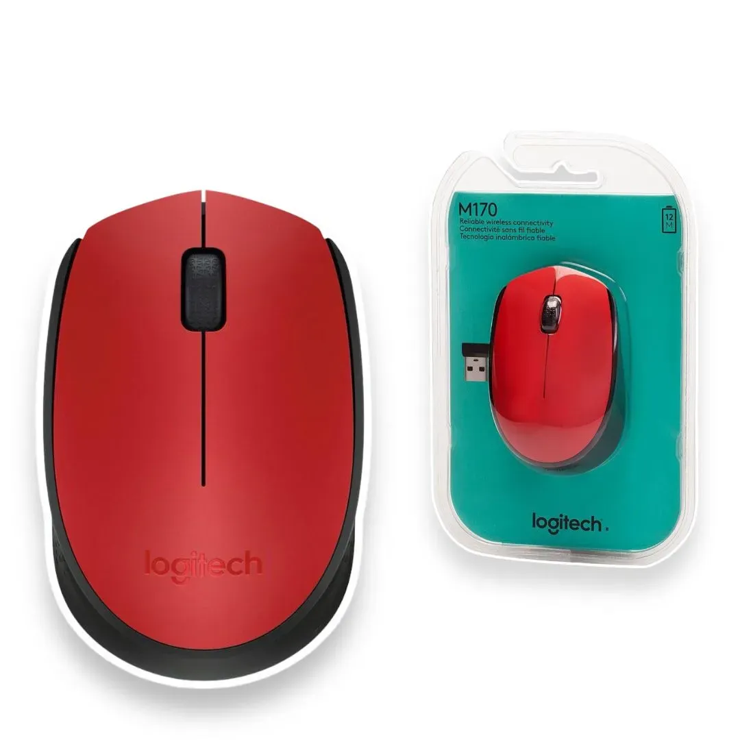 Mouse Optico Inalámbrico Logitech M170 Rojo