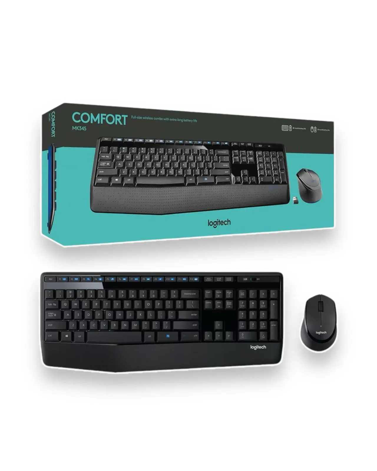 Combo Teclado Y Mouse Logitech Mk345 Inalámbrico Español Color Negro