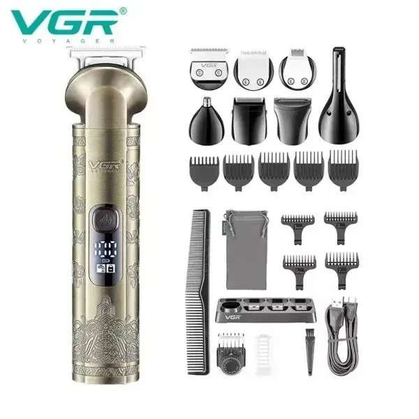 Kit Maquina Afeitadora Y Cortadora Profesional  8 En 1 VGR-V110