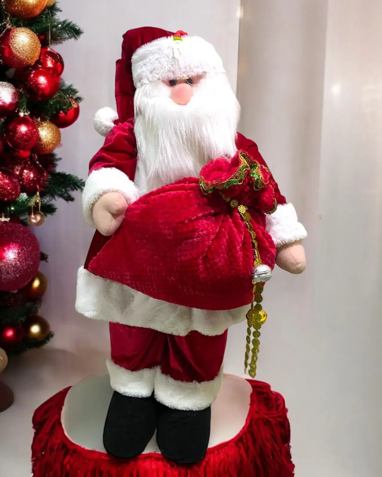 Muñeco Decorativo Papa Noel Navideño 100Cm Santa Claus / Tejido a Mano