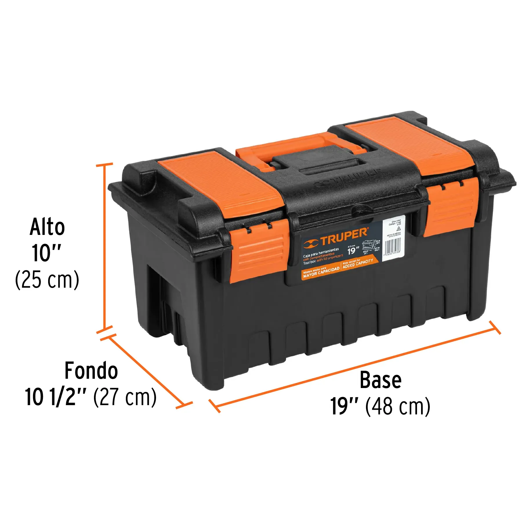 Caja Para Herramienta De 19" Industrial Con Compartimientos Truper