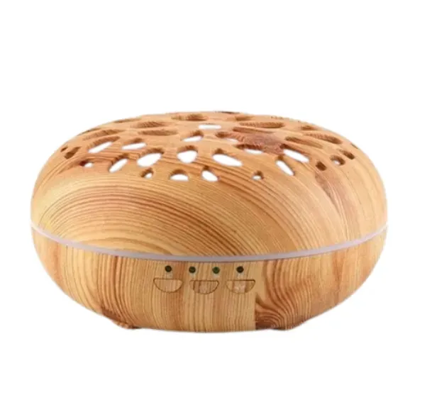 Humidificador De Esencias Madera Redondo Grande 