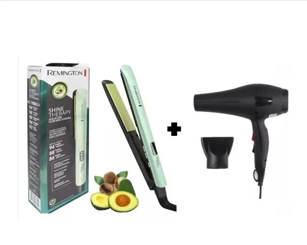 Plancha Aguacate + Secador Remington Réplica 1:1 :Dúo Perfecto para tu Cabello: