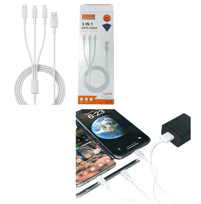 Cable 3 En 1 Para V8, TC e iPhone