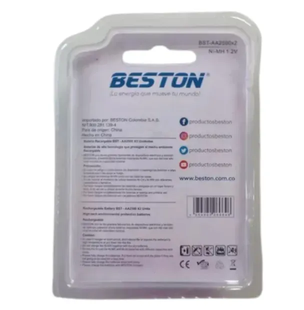 Batería Recargable BESTON BST-AA 2500x2 