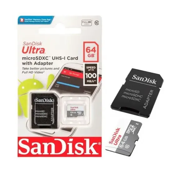 Micro SD Sandisk Con Almacenamiento De 64GB