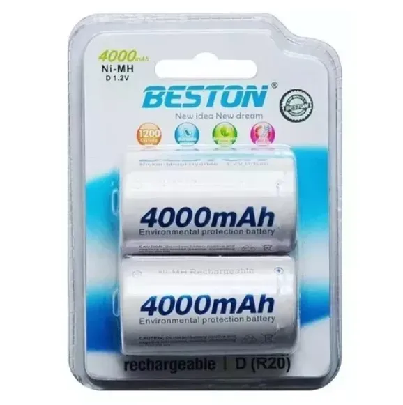 Baterías Recargables Beston BST-Tipo D R20