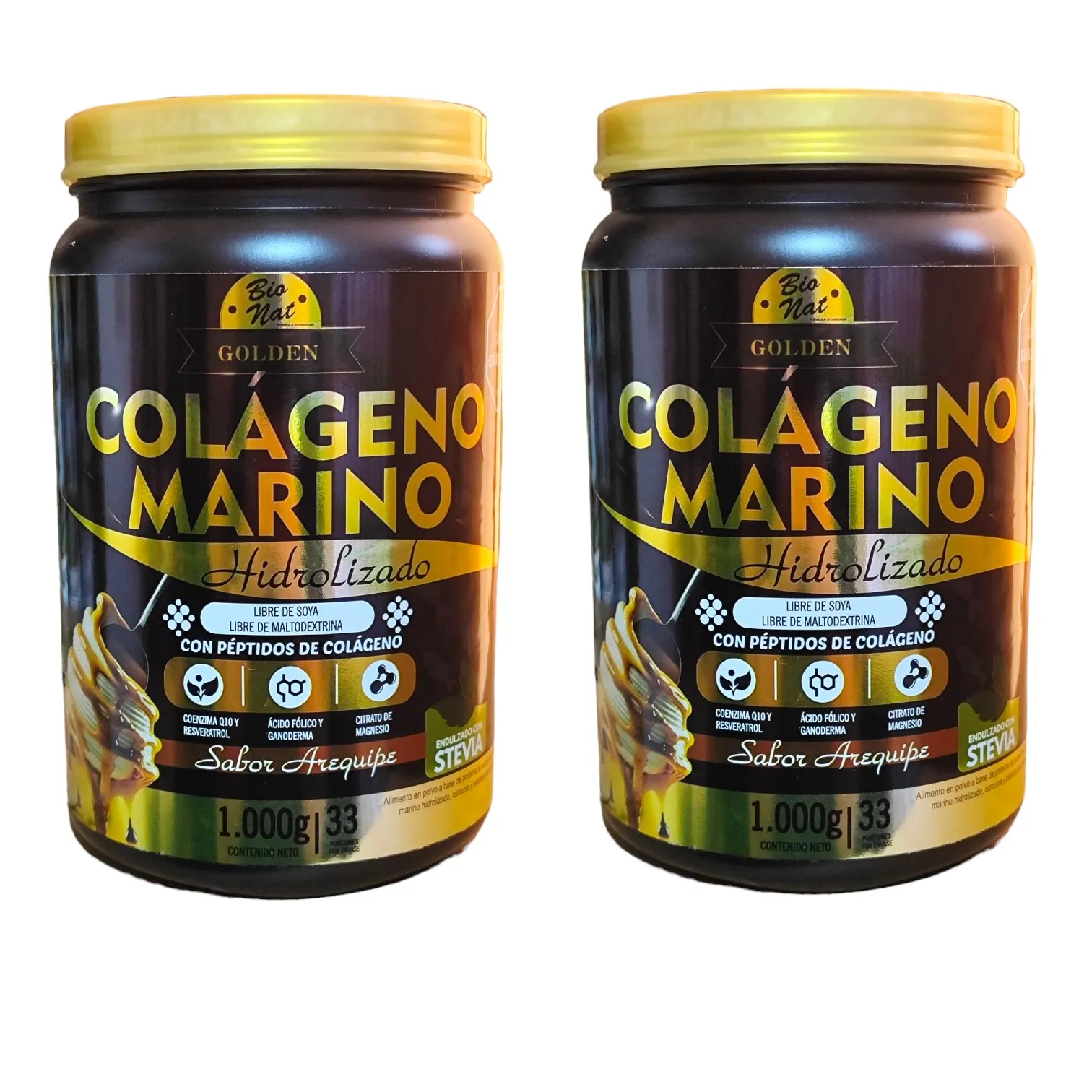 2 Colagenos Marino libre de soya y maltodextrina con citrato de magnesio