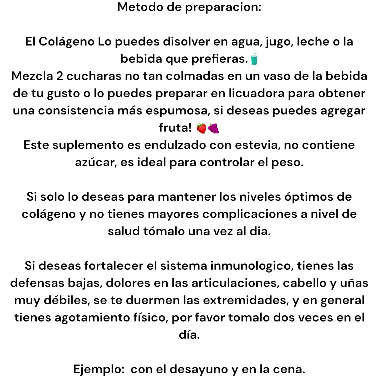 Colageno Marino libre de soya y maltodextrina con citrato de magnesio Arequipe