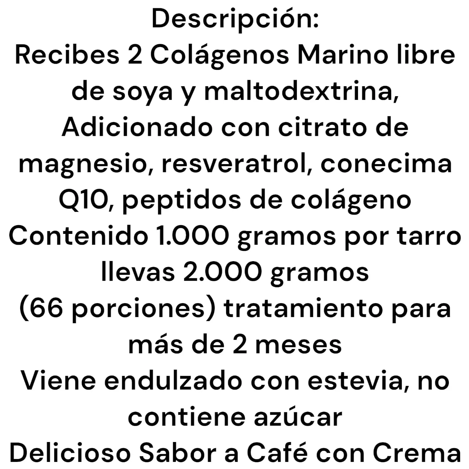 2 Colágenos Marino sin soya ni maltodextrina sabor a Vainilla