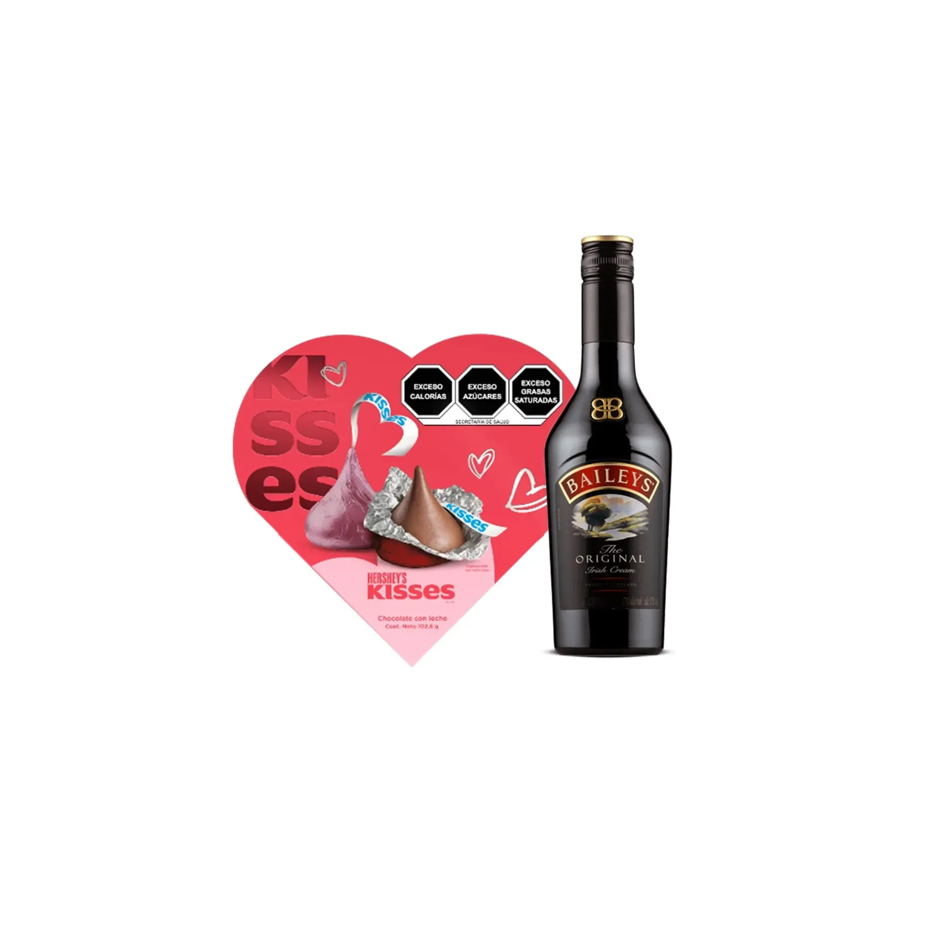 Combo Hersheys Kisses Corazon Chocolate + Baileys 375ml