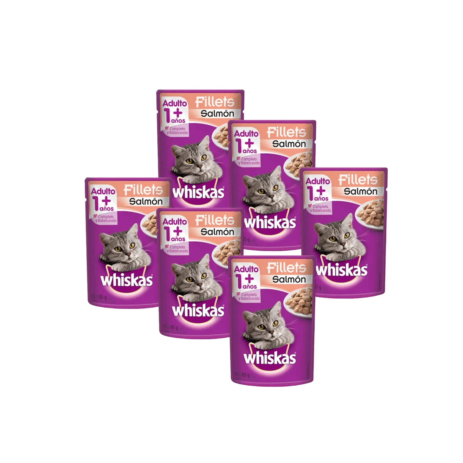 Whiskas Alimento Húmedo Gatos Adulto Salmón 85g X6uds