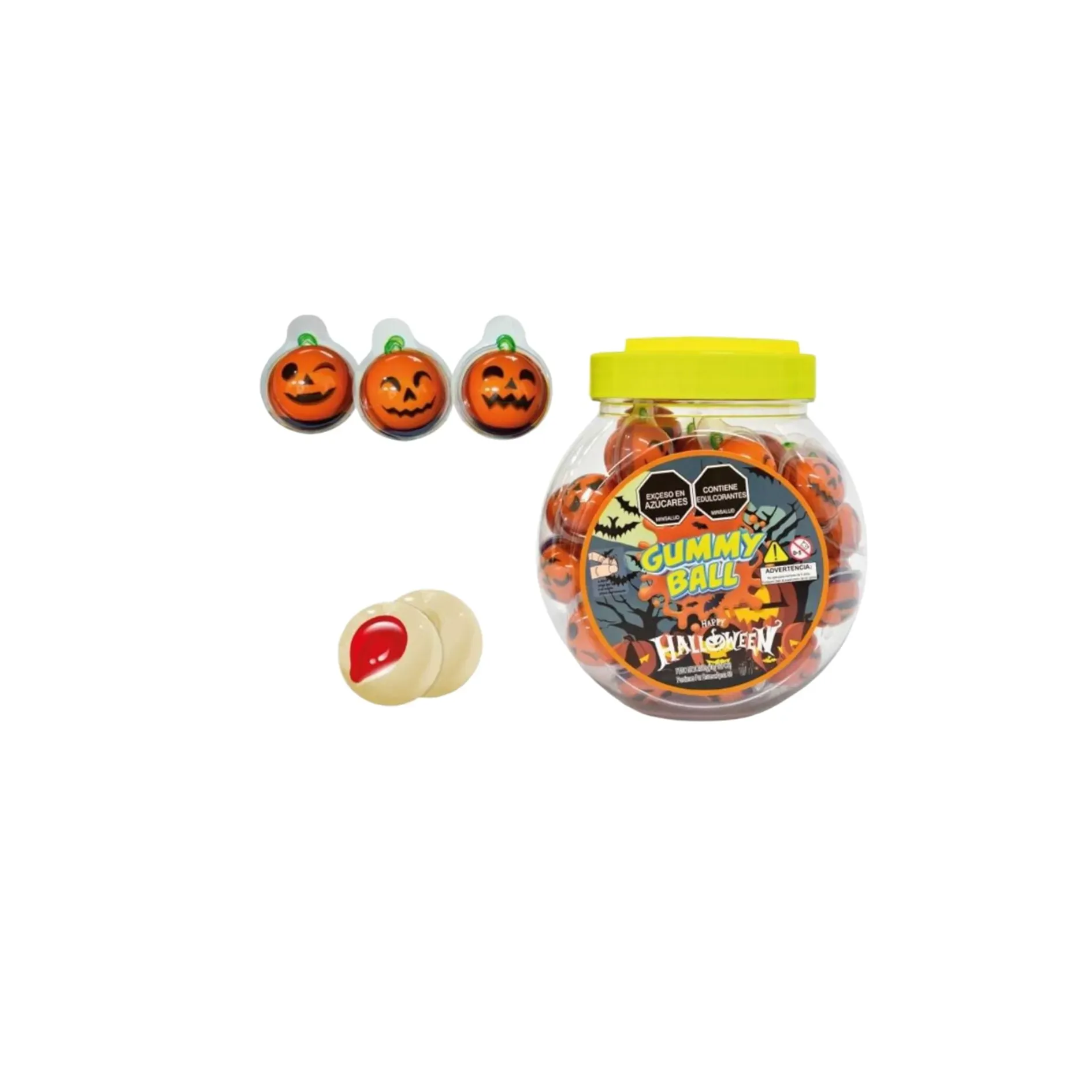 Dulces Gomitas Gummy Balls Bola Calabaza Adro x50 unds