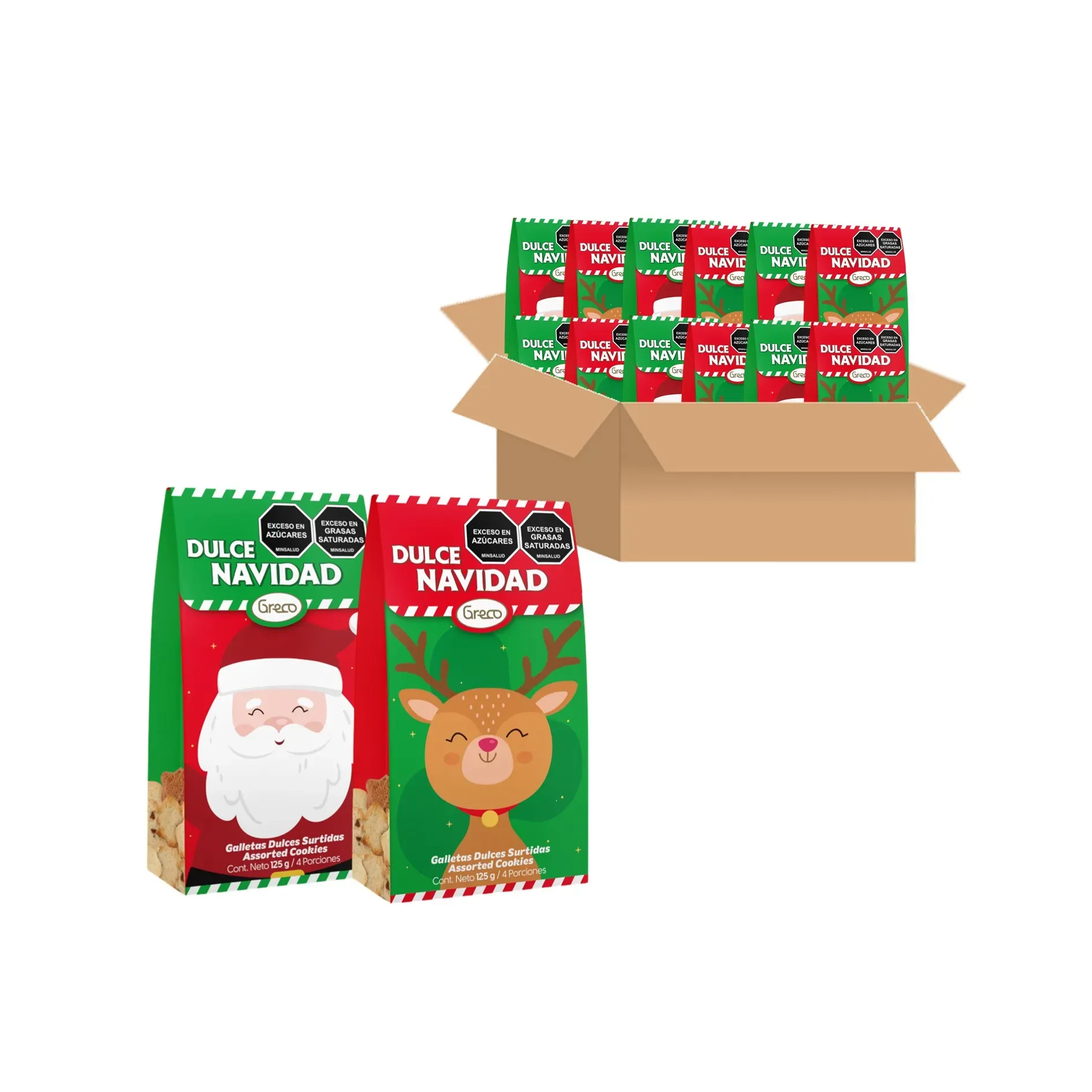 Galletas Navideñas Greco Estuche Dulce Navidad 125 G X 12 U