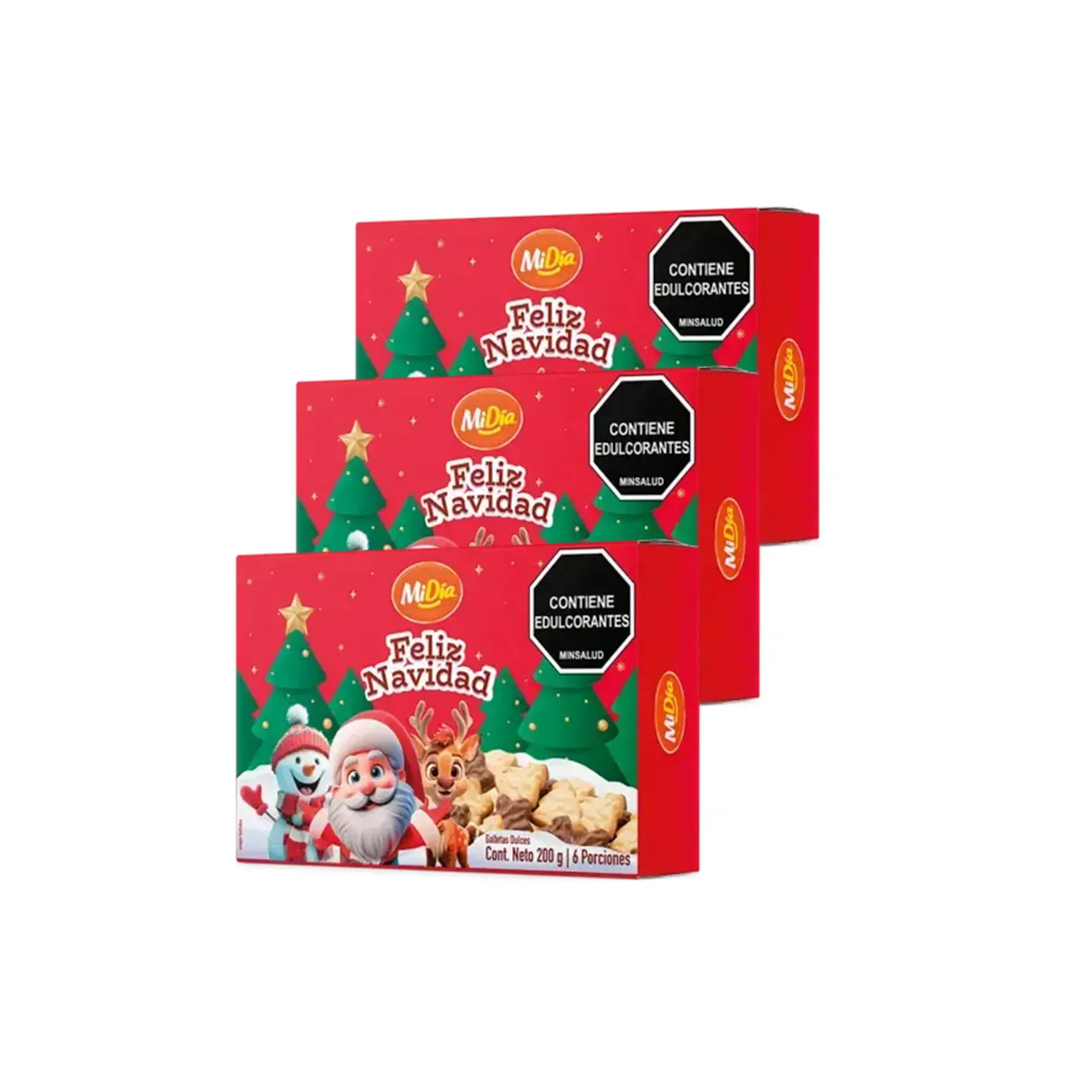 Galletas Dulce Feliz Navidad Mi Día 200g X 3 Uds