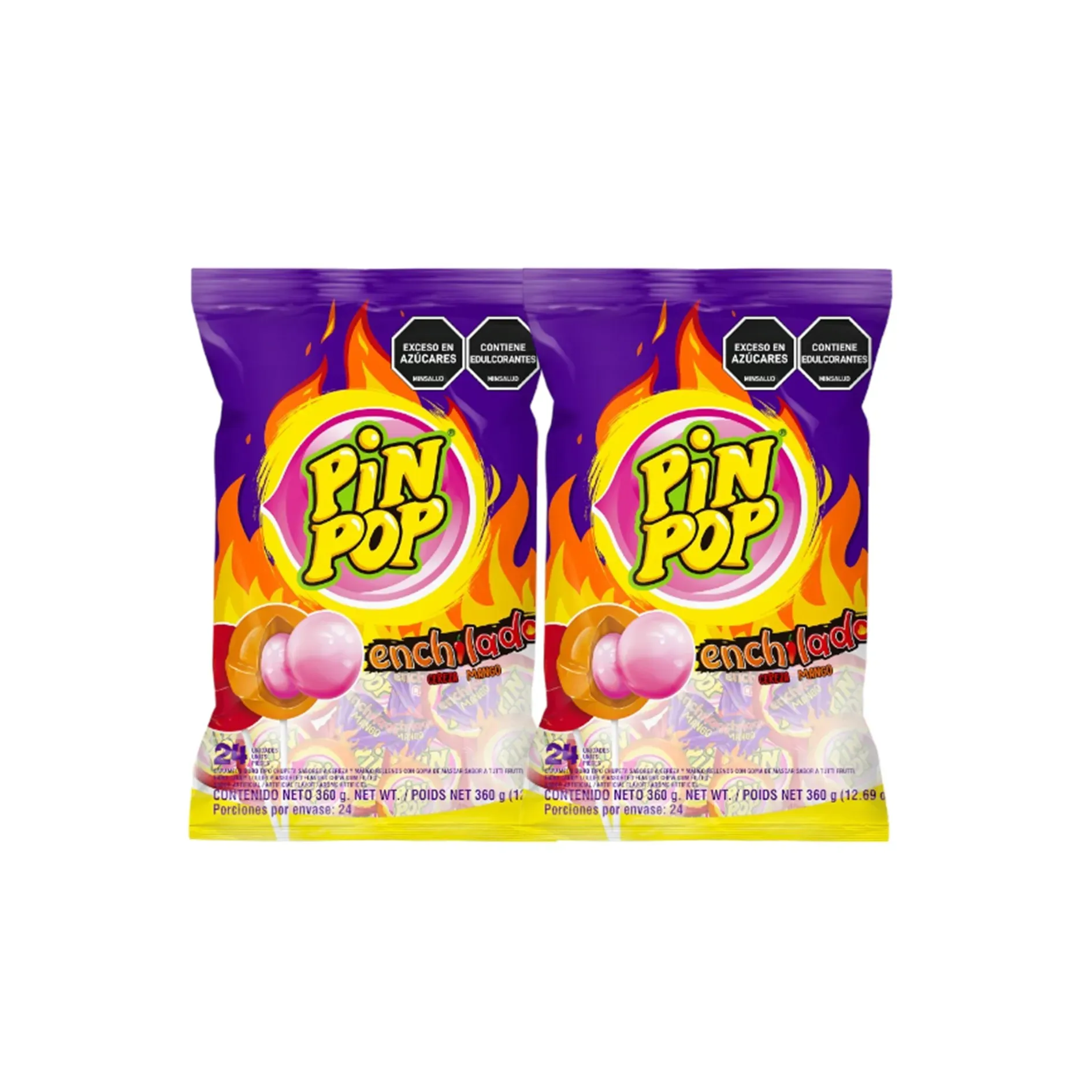 Dulces Picantes Pin Pop Enchilado Cereza Mango X48unds