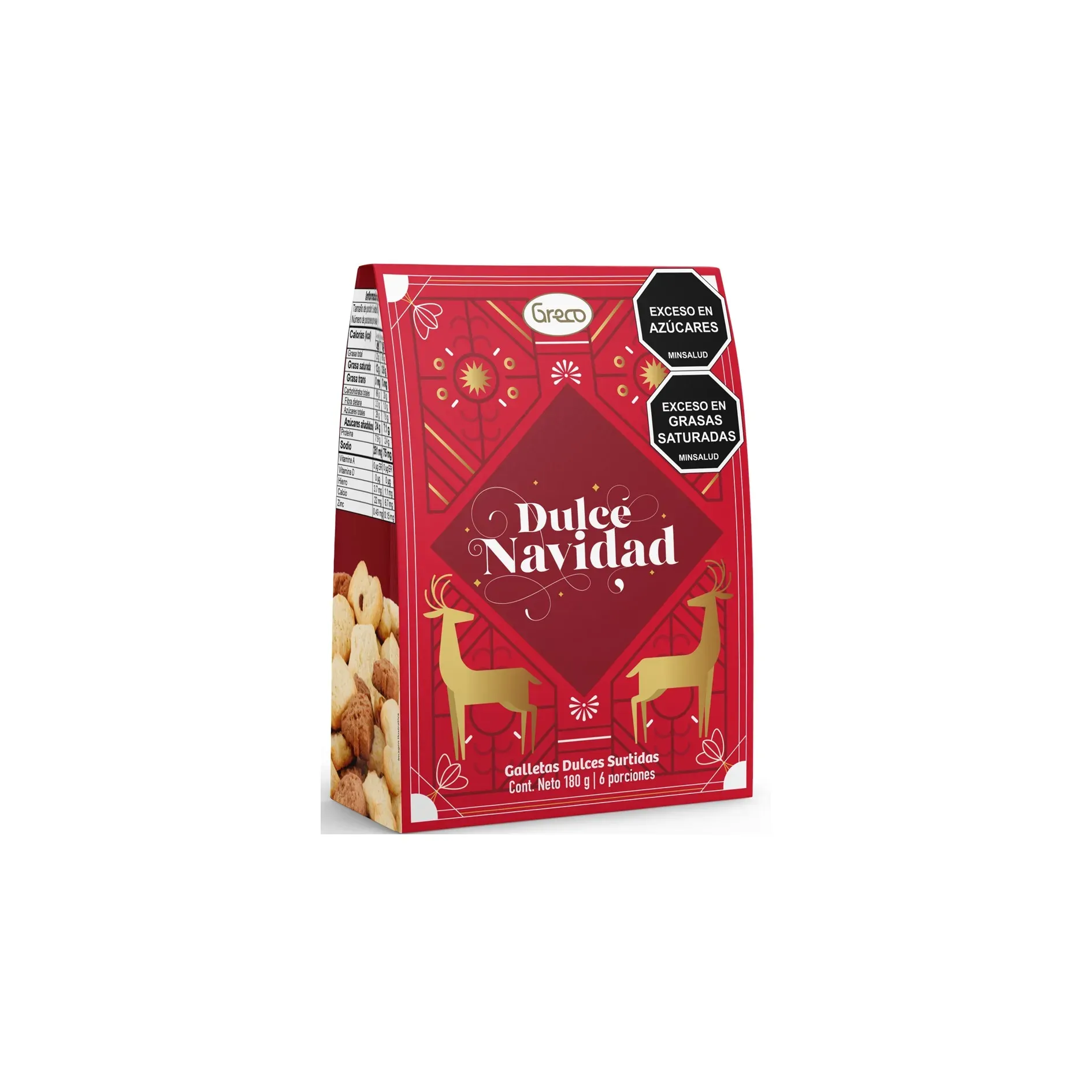 Galletas Navideñas Greco Estuche Dulce Navidad 180 G X 4 U