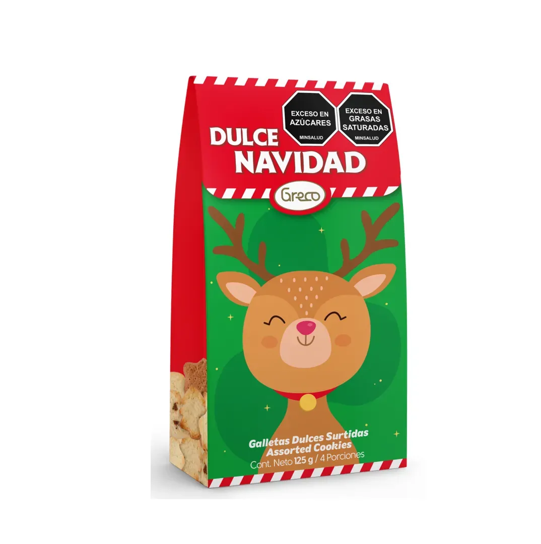 Galletas Navideñas Greco Estuche Dulce Navidad 125 G X 8 U