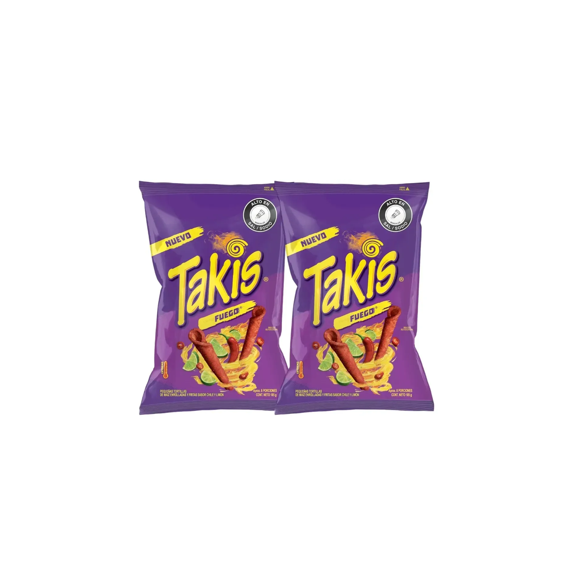 Bimbo Takis Fuego Chile Y Limon Bolsa x2 Paq x185gr