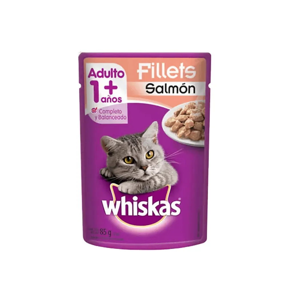 Whiskas Alimento Húmedo Gatos Adulto Salmón 85g X3uds