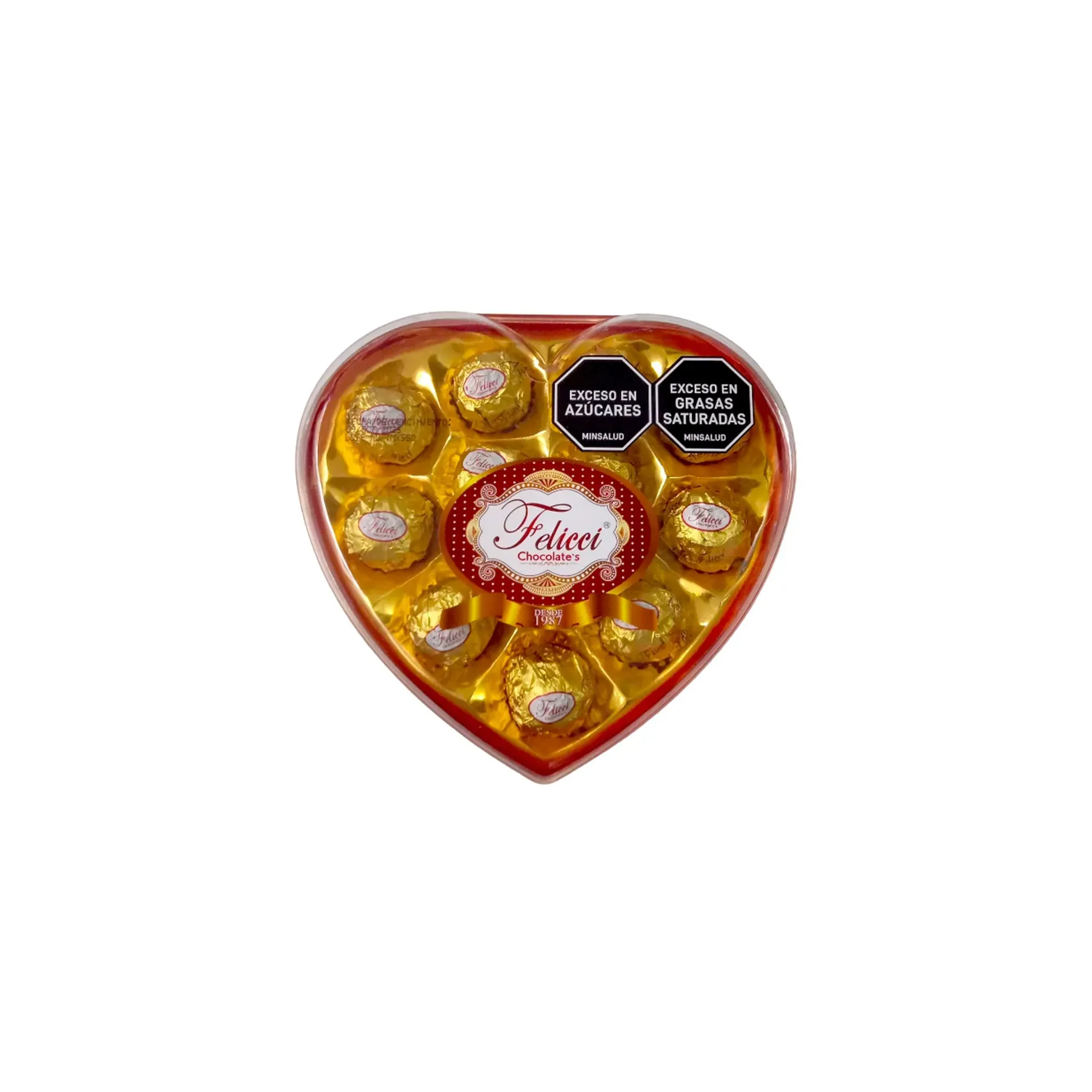 Estuche Regalo Chocolates Corazon Felicci X12 Bombones