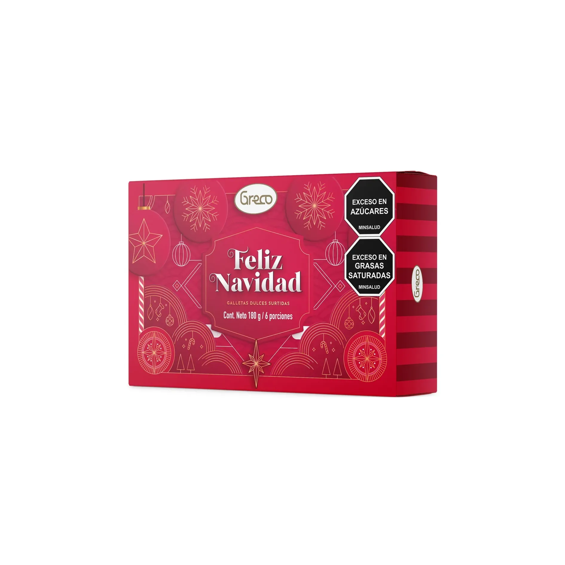 Galletas Navideñas Greco Estuche Feliz Navidad 180 G X 6 U