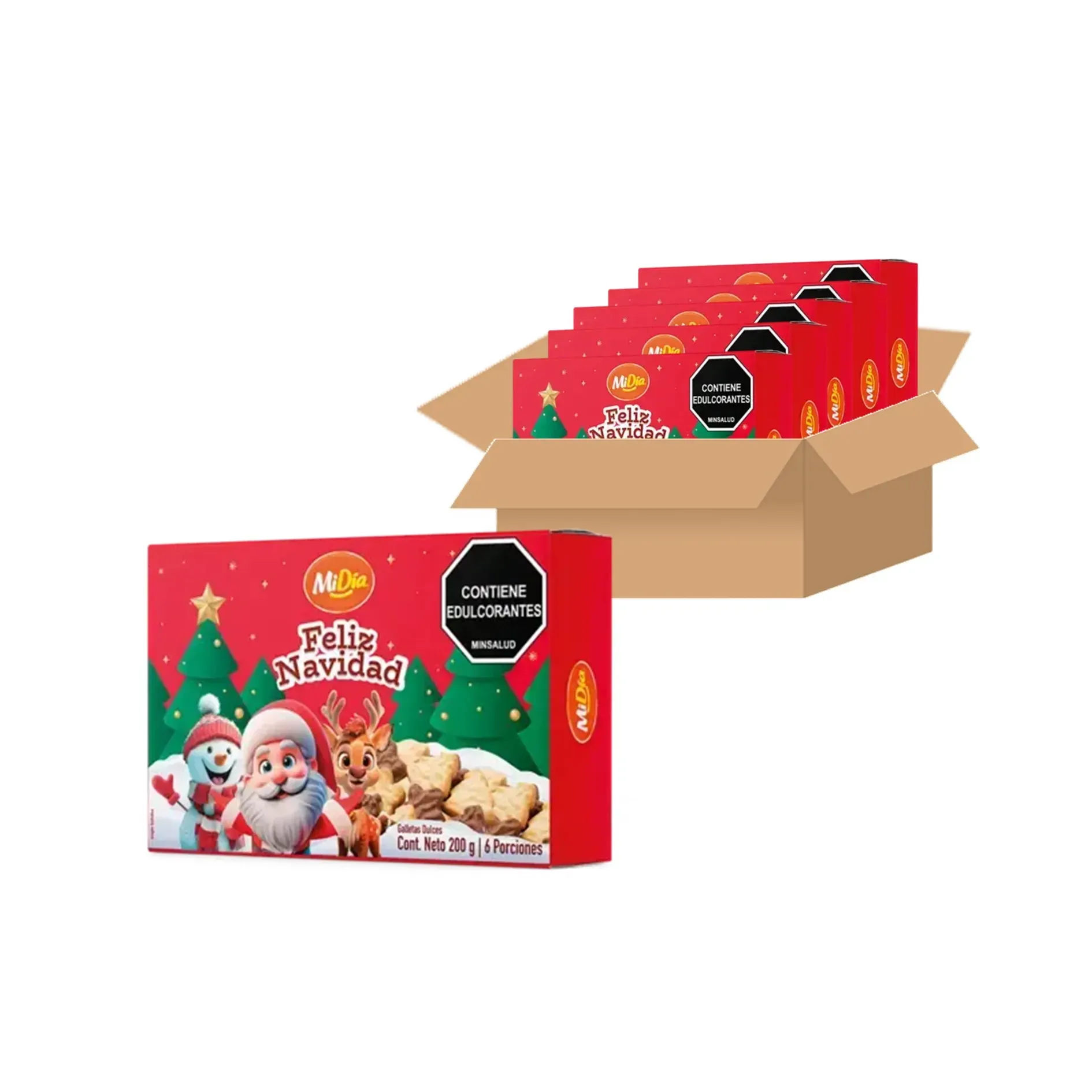 Galletas Dulce Feliz Navidad Mi Día 200g X 6 Uds