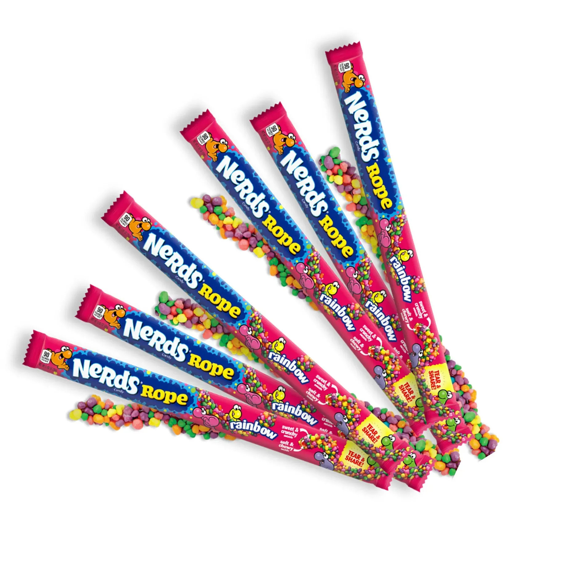 Dulces Caramelos Nerds Rope Rainbow 6paq X26gr