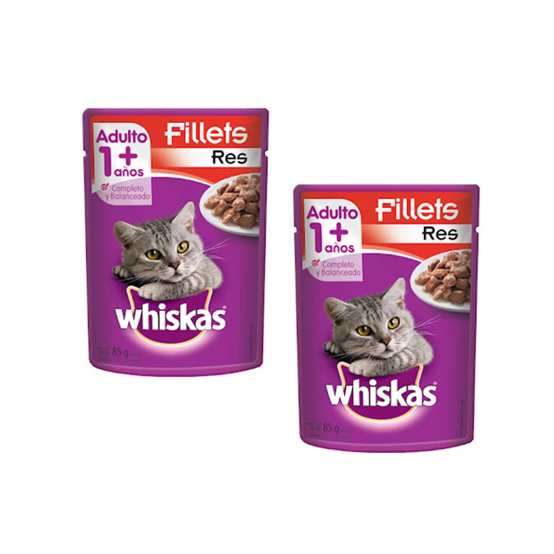 Whiskas Alimento Húmedo Gato Adulto Res 85gr Pague 1 Lleve 2