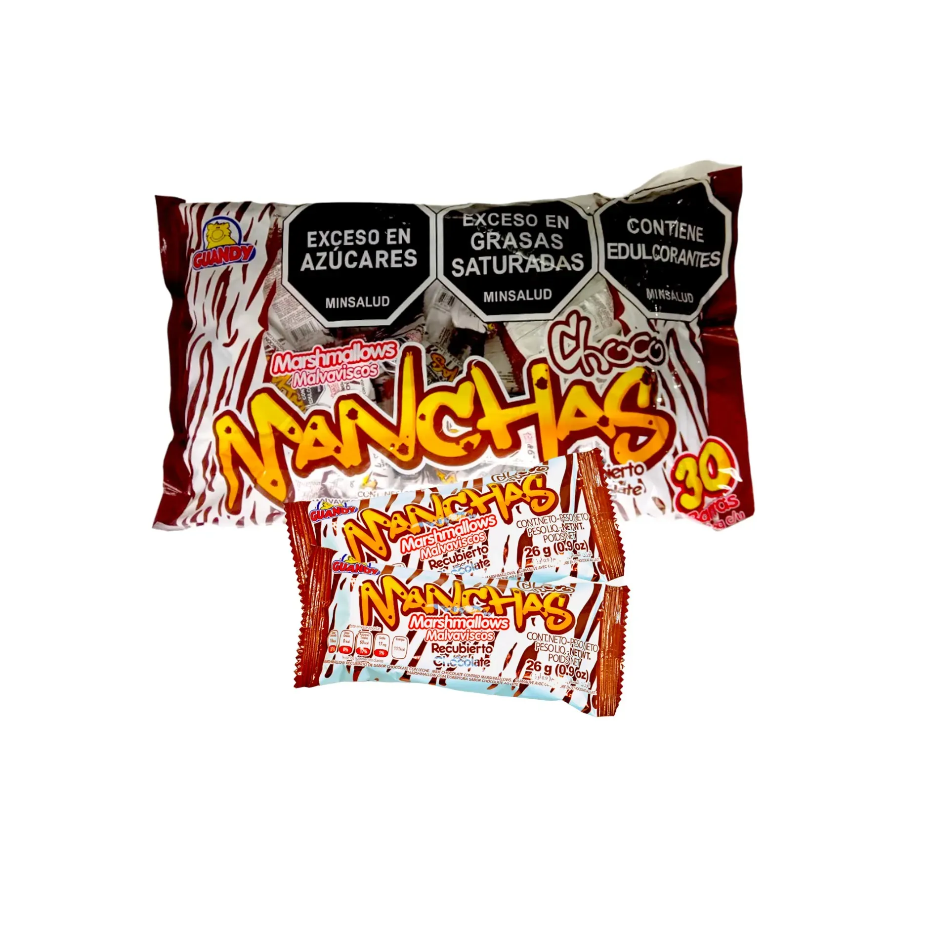 Marshmallows Masmelo Choco Manchas Chocolate Guandy X30und